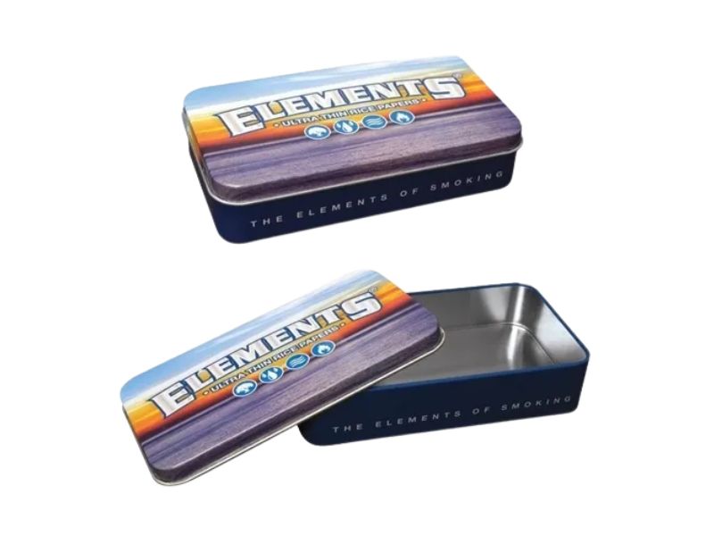 Elements Lata Rectangular Guardado Tin Case Blue